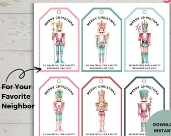 Nutcracker Neighbor Gift Tags - INSTANT DOWNLOAD - PRINTABLE
