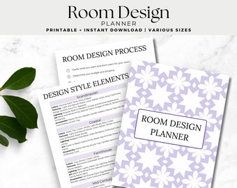 Planner di progettazione di stanze stampabile / Decorazione della casa / Organizzatore di design d'interni / Progetti di ristrutturazione, pianificazione dello stile e ristrutturazione