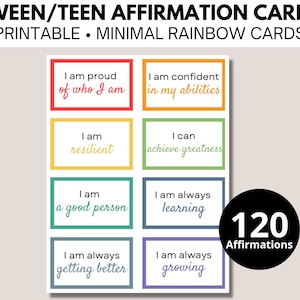Carte di affermazione per adolescenti/adolescenti - Arcobaleno - Minimo