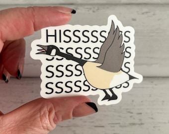 Canadian Goose vinyl sticker // Hissing Canadian Goose sticker