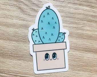 Happy Succulent vinyl sticker // cute succulent sticker
