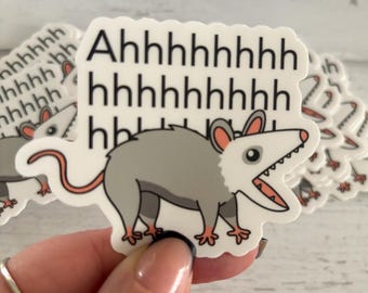 Screaming Possum vinyl sticker // Ahhhhhhh Screaming Possum sticker
