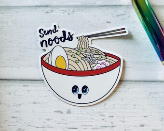 Send noods vinyl sticker // ramen bowl sticker