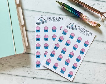 Cute Cupcake Sticker Sheet || Cupcake paper stickers for your  journal/bujo