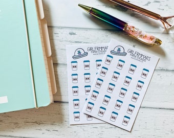 Coffee Cup Sticker Sheet || Take out coffee cup paper stickers for your  journal/bujo