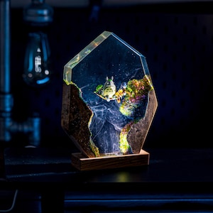 Anime Epoxy Lamp, Custom Anime Resin Night Light, Custom Epoxy Resin Lamp, Diorama Resin Lamp, Christmast Gift, Gift for Him