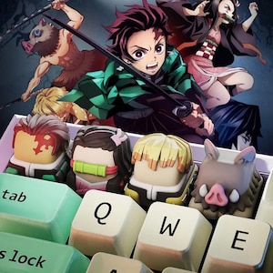 Anime Artisan Keycap, Anime Demon Keycap, Custom Keycap for Mechanical Keyboard, Gift for Anime Fans