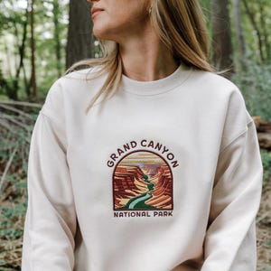 Grand Canyon National Park Embroidered Sweatshirt, Nature Hiking Crewneck, Outdoor Adventure Shirt, Gift for Her, Custom National Park Shirt
