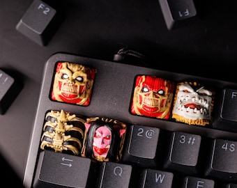 Anime Keycaps, Anime Keycaps, Custom Handmade Artisan Keycaps for mechanical keyboard, Cherry MX, Gift for him and her