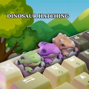 Artisan-toetsenbord met arcering van dinosaurussen voor mechanisch toetsenbord | Leuke dinosaurussleutelhanger| Cherry MX-toetskapje| ESC handgemaakt cadeau| Cadeau voor vriend