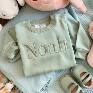 Sudadera personalizada para bebé con nombre, conjunto bordado para recién nacido, regalo personalizado para bebé, sudadera minimalista para niño pequeño, regalo de cumpleaños