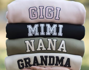 Sudadera bordada para abuela, sudadera para Gigi y Nana, regalo para abuela, regalo para nueva abuela, regalo para abuela bordada, regalo para el Día de la Madre