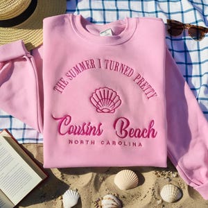 Cousins Beach Embroidery Sweatshirt, TSITP  North Carolina Shirt, Book Lover Gift, Team Conrad Shirt, TSITP Merch, Summer Gift Idea