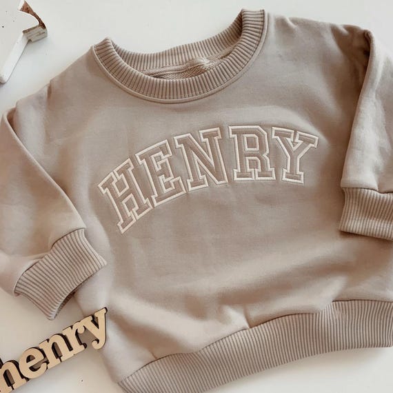 Custom Name Baby Sweatshirt, Personalized Embroidered Toddler Crewneck, Baby Shower Gift, Custom Embroidered Kids Sweatshirt, Birthday gift