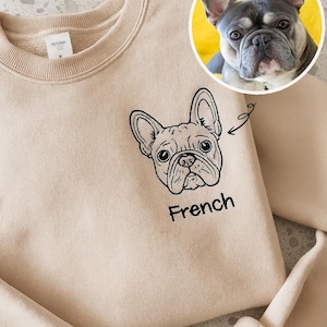 Benutzerdefinierte Hunde Gesicht bestickt Sweatshirt, Hunde Foto bestickt Hoodie, Hunde-Liebhaber Sweatshirt, Geschenk für Tierliebhaber, Haustier Stickerei Shirt