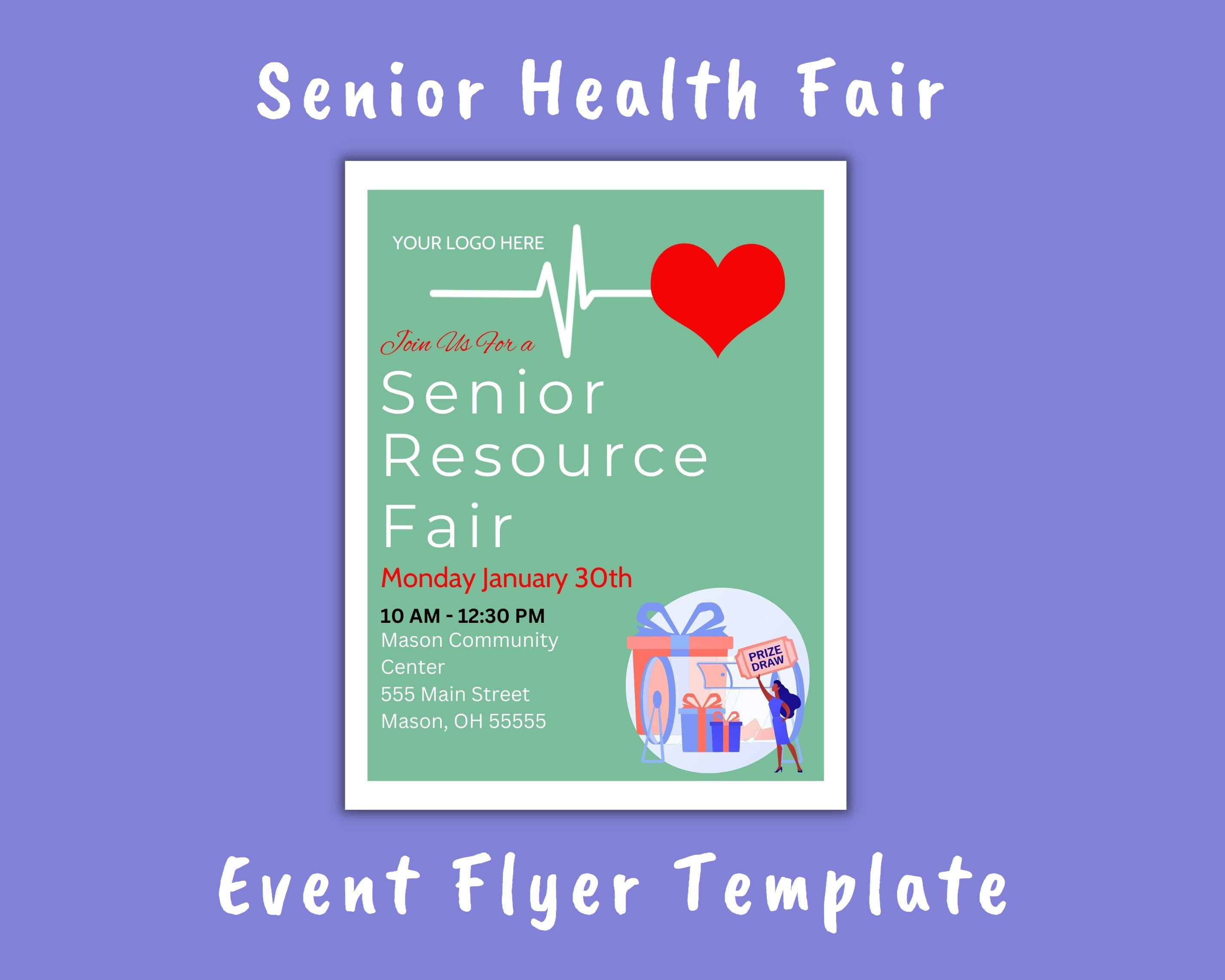 Printable Senior Resource Health Fair Event Flyer Invite Invitation Printable Senior Resource Health Fair Event Flyer Invite Invitation