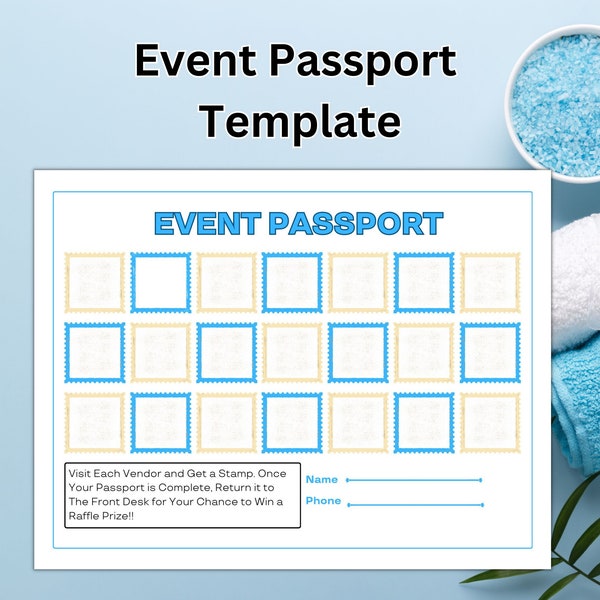 8.5 X 11 Printable/Digital Event Passport Template Edit in Adobe Acrobat or in CANVA Free Instant Digital Download Great for Health Fairs