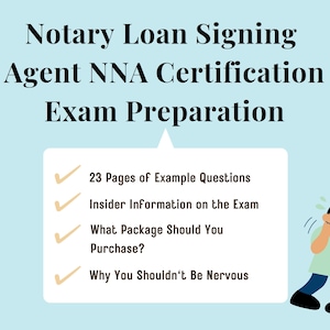 Loan Signing Agent Certification NNA National Notary Association NSA Prüfungsvorbereitung Prep Info Examensfragebeispiele Instant PDF Download