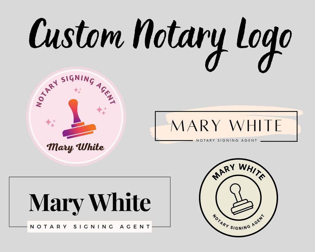 Custom Logo Template Notary Public General Notary 30 Options to