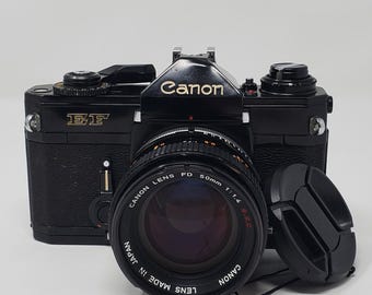 Canon EF 35mm Film Camera + Canon FD 50mm f/1.4 SSC Lens | Japan Import