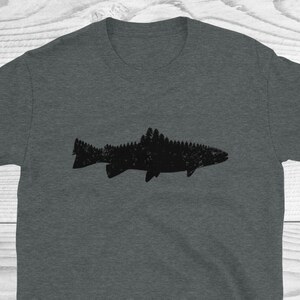 Fish and Forest Shirt, Fishing Shirt, Fisherman Gifts, Gift For Him, Fishing Gift for Him, Fisherman Shirt, Outdoor Fishing Shirt, Fishing