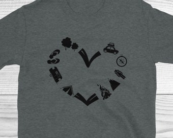 Camp Lover Shirt, Camping Shirt, Camping Heart Shirt, Cute Hiking Shirt, Adventure Shirt, Camper Shirt, Camping Gifts