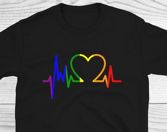 Pride Month Shirt, LGBT Shirt, Lgbt Gay Pride Heartbeat Shirt, Equality Shirt, LGBTQ+ Shirt, Pride Shirt, Lesbian Shirt, Gay Pride Shirt