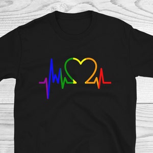 Pride Month Shirt, LGBT Shirt, Lgbt Gay Pride Heartbeat Shirt, Equality Shirt, LGBTQ+ Shirt, Pride Shirt, Lesbian Shirt, Gay Pride Shirt