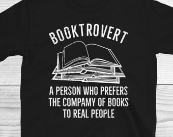 Booktrovert Definition T-Shirt, Funny Reading Shirt, Book Lover Gifts for Women, Booktrovert Meaning Shirt, Book Geek Gift, Bookworm Gift