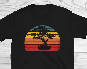 Bonsai Tree Shirt | Retro Sunset Bonsai | Retro Bonsai Shirt | Vintage Bonsai Shirt | Gift for Him,Gift for Her | Bonsai Whisperer | Unisex