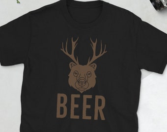 Funny Hunting Shirt | Bear Plus Deer Equals Beer | Gift For Hunters | Gift For Him | Hunting Gift | Bear Deer Beer Funny Shirt | Unisex Tee