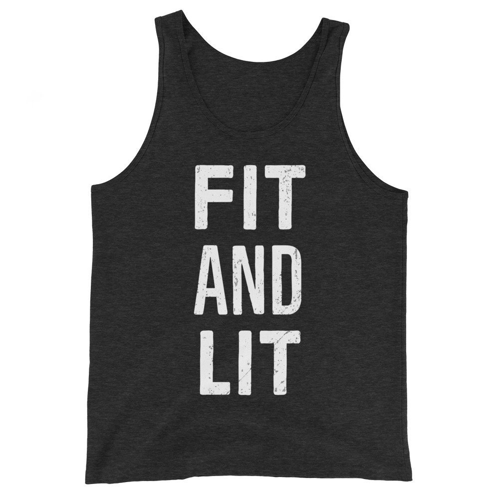 Fit and Lit Unisex Tank Top, Workout Tank Top, Gym Tank Top, Workout