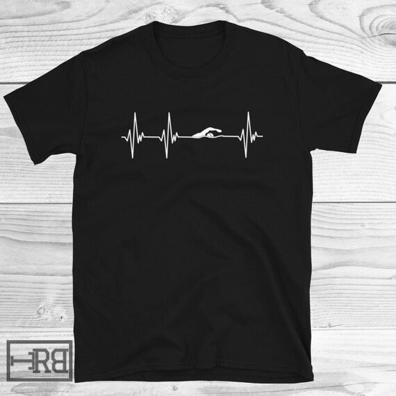 Heartbeat Swimming T-Shirt Funny Swimming Shirt Heartbeat Swimming T-Shirt Funny Swimming Shirt