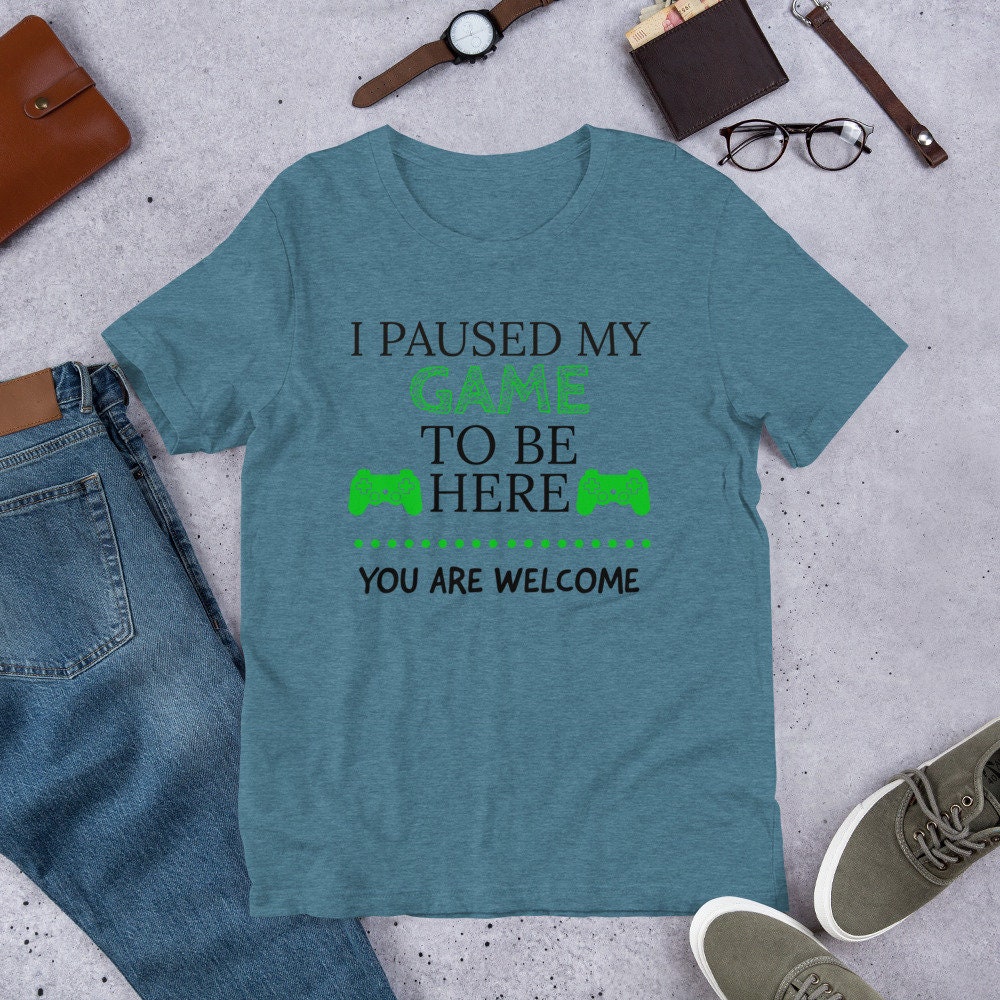 Maglietta Uomo "Ho Messo In Pausa Il Mio Gioco Per Essere Qui" - Divertente T-Shirt Gamer - Taglia 3XL - 4