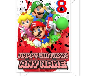 Mario Birthday Card Etsy