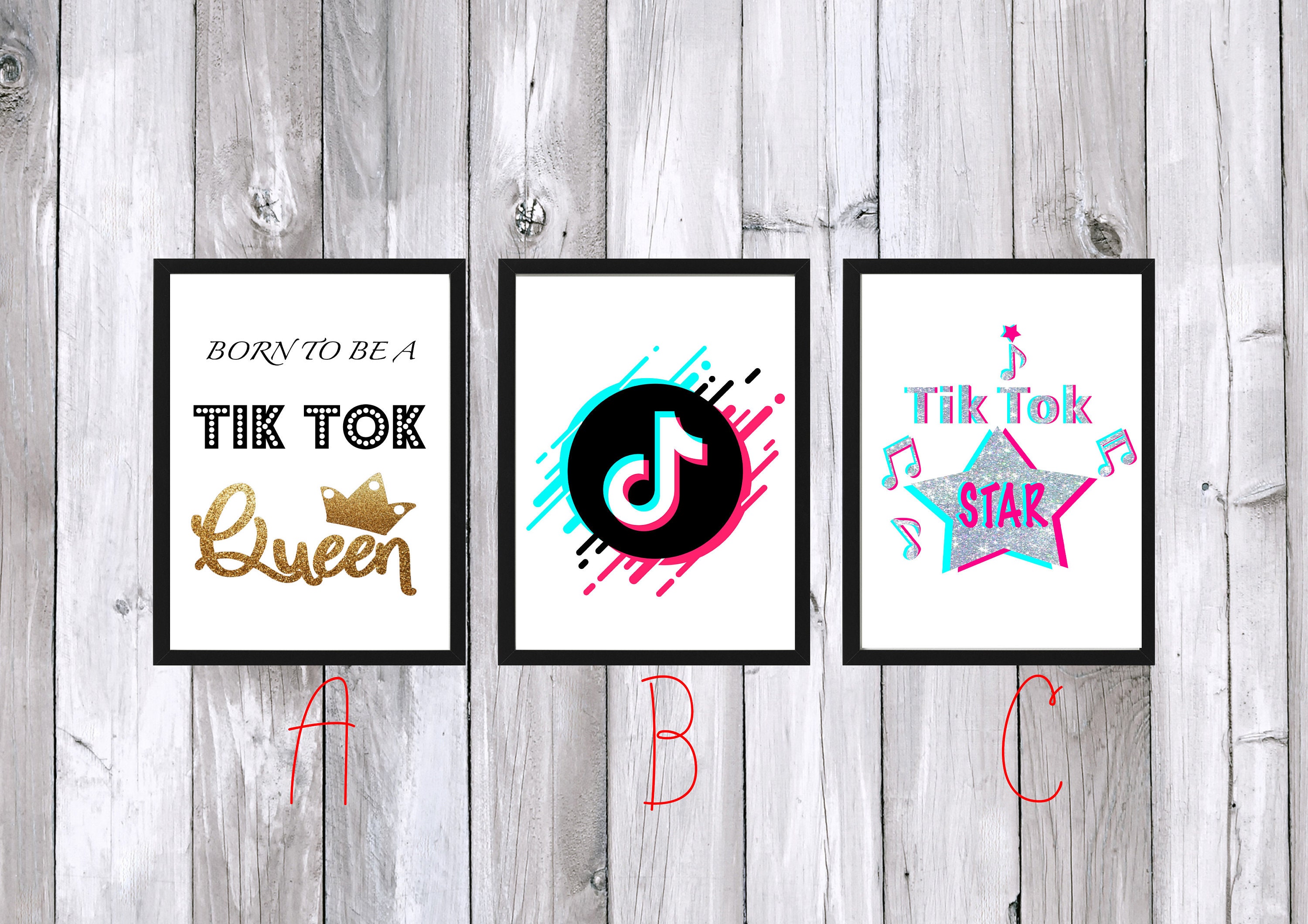 Set of 3 TIK TOK Prints Etsy