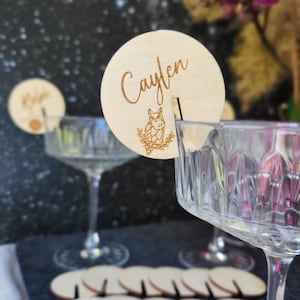 Personalized glass charms, Wedding table decor, Party table decor, Guest names, Hen party gift, Wedding favor, Drink markers, Wine glass