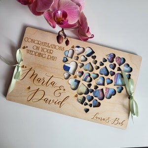Cartão-presente de casamento, Cartão-presente personalizado, Presente para casal, Cartão-presente exclusivo, Presente em dinheiro para casamento, Ideia para presente de casamento, Madeira natural, Ecológico