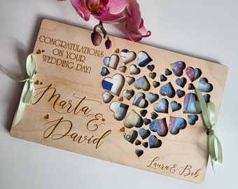 Cadeaubon bruiloft geld, gepersonaliseerde cadeaubon, cadeau voor stel, unieke cadeaubon, contant geld bruiloft cadeau, idee huwelijkscadeau, natuurlijk hout, eco