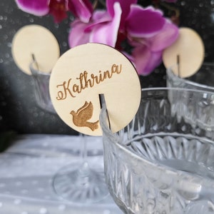 Personalized glass charms, Wedding table decor, Party table decor, Guest names, Hen party gift, Wedding favor, Drink markers, Wine glass image 4