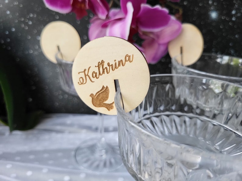 Personalized glass charms, Wedding table decor, Party table decor, Guest names, Hen party gift, Wedding favor, Drink markers, Wine glass image 4