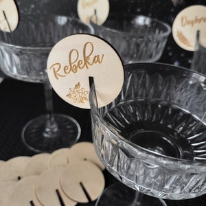 Personalized glass charms, Wedding table decor, Party table decor, Guest names, Hen party gift, Wedding favor, Drink markers, Wine glass