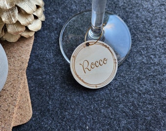 Wine charms, Personalized wine charms, Wedding wine charms, Wedding table decor, Guest names, Wooden Wine charms, Wedding favor, Eco