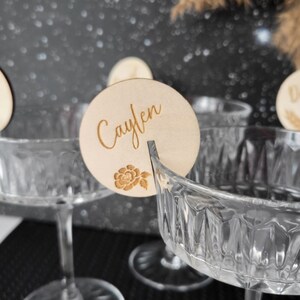 Personalized glass charms, Wedding table decor, Party table decor, Guest names, Hen party gift, Wedding favor, Drink markers, Wine glass