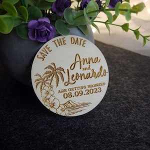 Save the date magnet, Personalized wedding magnets, Wedding invitation, Wedding favor, Wood wedding magnet, Wedding decor, Natural wood