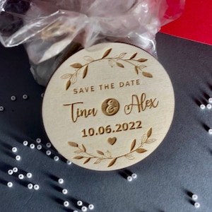Save the date magnet, Personalized wedding magnets, Wedding invitation, Wedding favor, Wood wedding magnet, Wedding decor, Natural wood