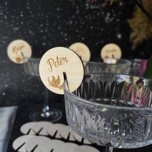 Personalized glass charms, Wedding table decor, Party table decor, Guest names, Hen party gift, Wedding favor, Drink markers, Wine glass
