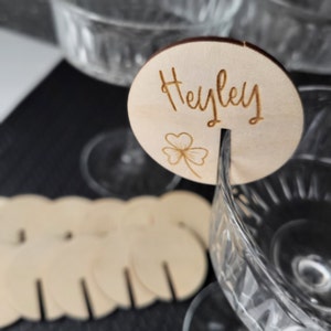 Personalized glass charms, Wedding table decor, Party table decor, Guest names, Hen party gift, Wedding favor, Drink markers, Wine glass