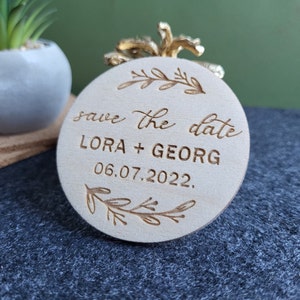Save the date magnet, Personalized wedding magnets, Wedding invitation, Wedding favor, Wood wedding magnet, Wedding decor, Natural wood