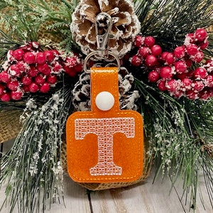 Orange & White Keychain, Bag Charm, Key Ring,  Tennessee, Volunteer, Game Day, New Driver Gift